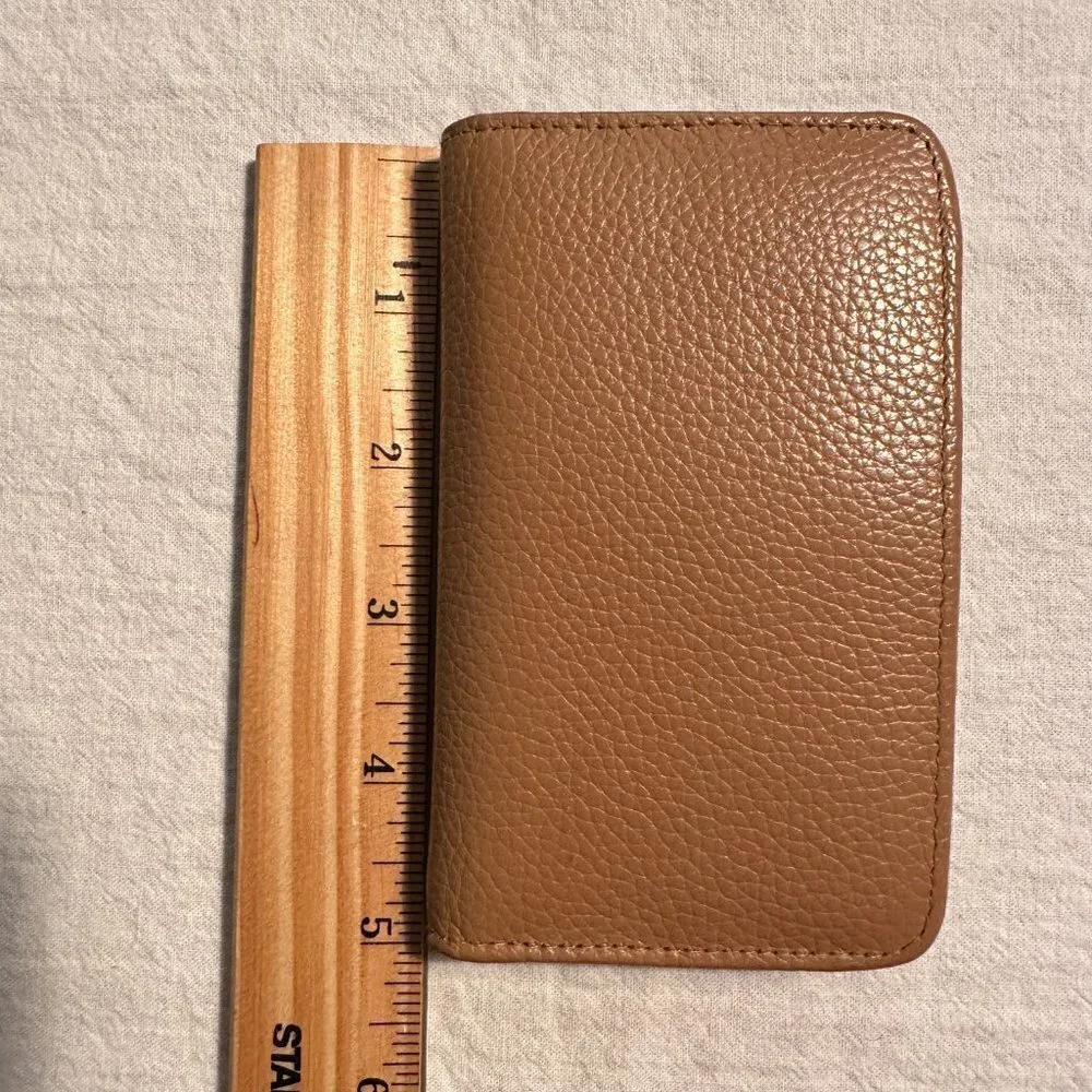 Buxton Pik-Me-Up Leather Snap Card Case, Light Brown